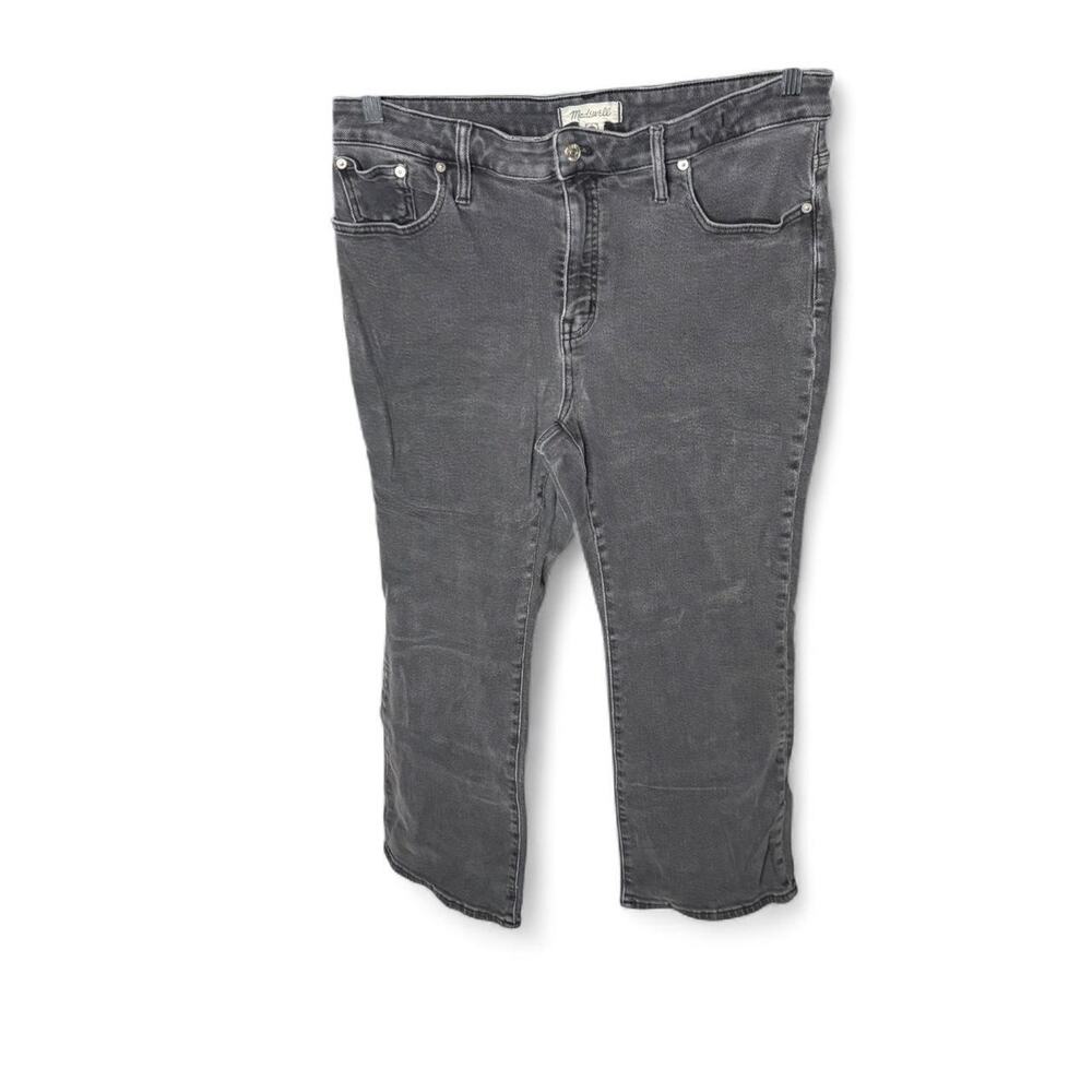 Madewell Charcoal Grey Straight Leg Ankle Jeans Wash Elastic Cotton Stretch 32